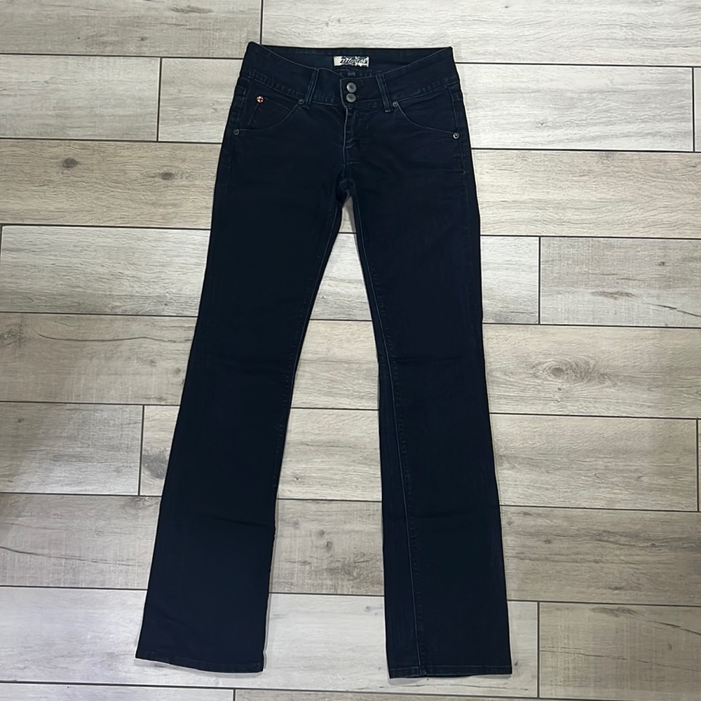 Hudson dark wash basic straight low rise jeans